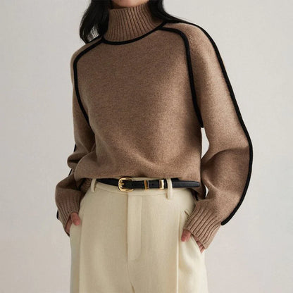 Luxe Braune Rollkragenpullover