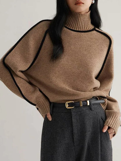 Luxe Braune Rollkragenpullover