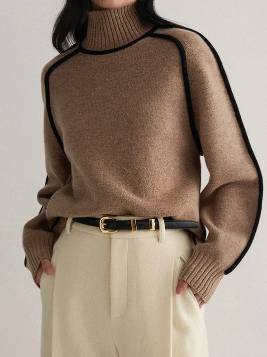 Luxe Braune Rollkragenpullover