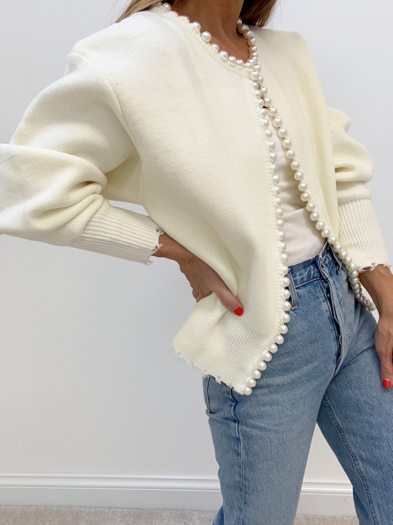 Pearl Edge Worn Cardigan